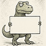 Dinosaur holding blank sign meme