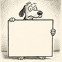 Dog holding blank sign meme