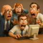 employees reaction computer meme template