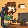 Create your own gamer low battery meme template online