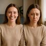 Happy sad woman meme