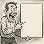 Man holding blank sign meme