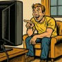 man looking tv meme template