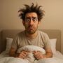 man messy hair morning meme template