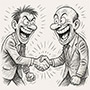 Create your own men shaking hands meme template online