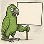 Parrot holding blank sign meme