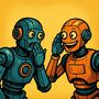 Create your own robots gossiping meme template online